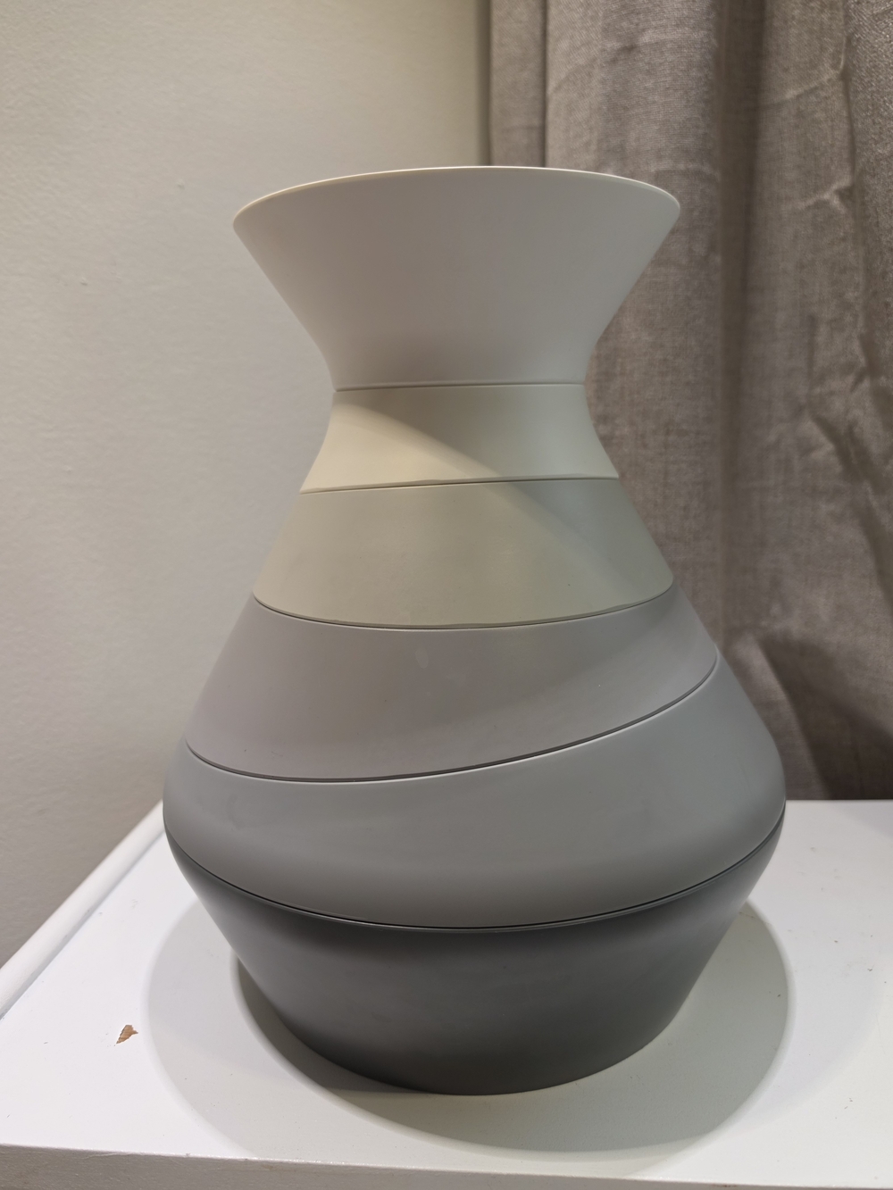Italian Neutral Gradient Stackable Plates Vase - Cream to Charcoal